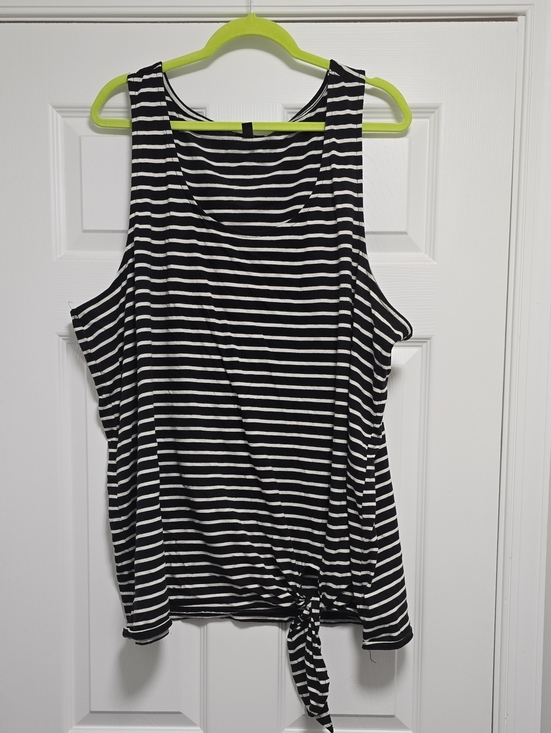 torrid Tops - torrid Black & White Striped Tie-Front Tank